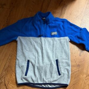 Eddie Bauer Royal Blue and Light Gray Fleece Quarter zip Pullover
